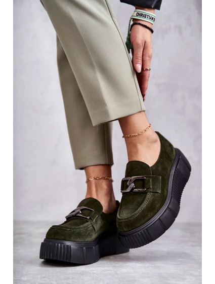 Módní semišové boty na platformě Khaki model 21598683 - Boto