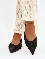 Dámské sandály s pletením na klíně Černé Nivorra