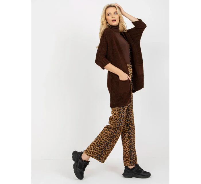 Dámský svetr LO SW LK 3002 kardigan.98P tmavě hnědý Dámský svetr LO SW LK 3002 kardigan.98P tmavě hnědý