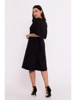 B280 Trapézové šaty s výstřihem do V - černé B280 Trapézové šaty s výstřihem do V - černé
