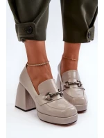 Dámské patentované boty na vysokém podpatku Šedá D&A Dámské patentované boty na vysokém podpatku Šedá D&A