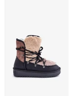 Dámské sněhule D.Franklin s kožíškem – černé Dámské sněhule D.Franklin s kožíškem – černé