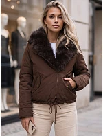 Dámská zimní bunda s odnímatelným límcem, hnědá, FashionStreet TY6071 Dámská zimní bunda s odnímatelným límcem, hnědá, FashionStreet TY6071