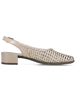 Dámské metalické béžové sandály Rieker 47078-90