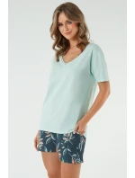 Italská móda Julietta s dlouhým rukávem barva:pistácie/potisk Italská móda Julietta s dlouhým rukávem barva:pistácie/potisk