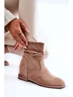 Módní Semišové Boty Na Klínu Béžove model 21600779 - S.Barski Módní Semišové Boty Na Klínu Béžove model 21600779 - S.Barski