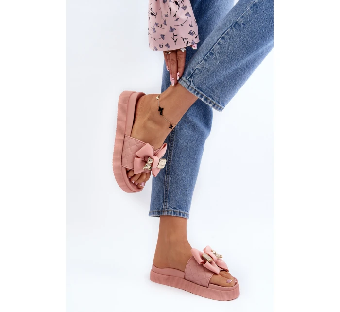 Dámské Žabky S Mašlí a Medvídkem Růžové model 21648652 - Boto