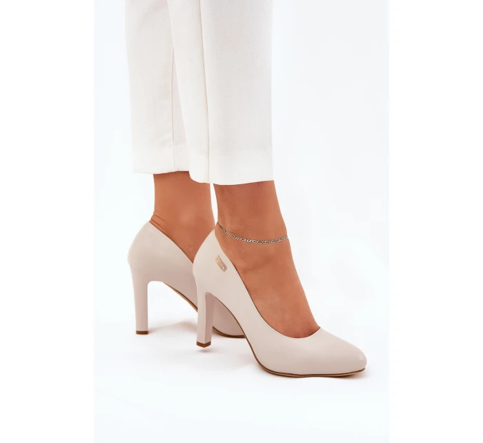 Dámské lodičky na podpatku světle béžové Sergio Leone Campbell Dámské lodičky na podpatku světle béžové Sergio Leone Campbell