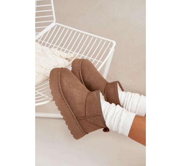 Dámské Sněhule Na Platformě Zateplené Kožíškem Khaki Vesirae Dámské Sněhule Na Platformě Zateplené Kožíškem Khaki Vesirae