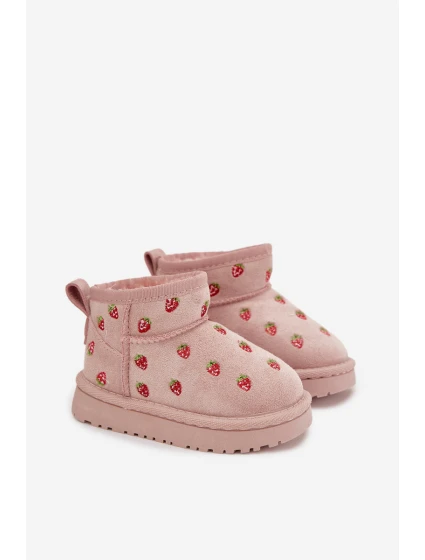 Dětské sněhule s jahodami růžové Gracina Dětské sněhule s jahodami růžové Gracina