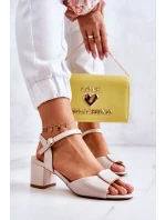 Kožené Sandály Na Vysokém Podpatku Béžová Lorisa Kožené Sandály Na Vysokém Podpatku Béžová Lorisa