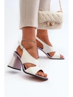 Dámské sandály na vysokém podpatku bílé D&A Dámské sandály na vysokém podpatku bílé D&A