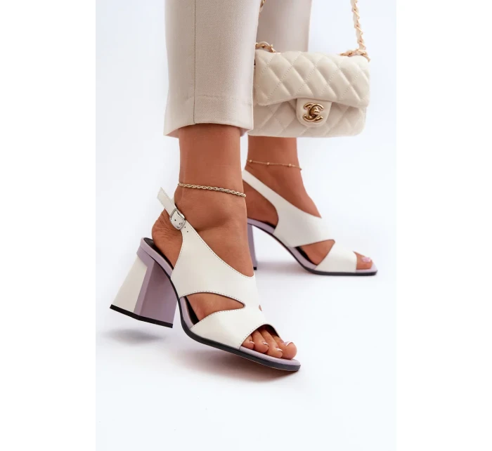 Dámské sandály na vysokém podpatku bílé D&A Dámské sandály na vysokém podpatku bílé D&A