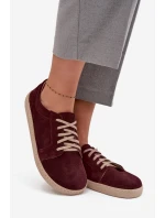 Semišové trampky typu barefoot z přírodního semiše Zazoo – bordó