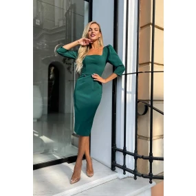 Dámské šaty 264 model 170847 Tmavě zelená - Bicotone Dámské šaty 264 model 170847 Tmavě zelená - Bicotone