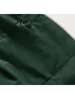 Tmavě zelená dámská zimní bunda parka s kožešinovou podšívkou (M-21501)