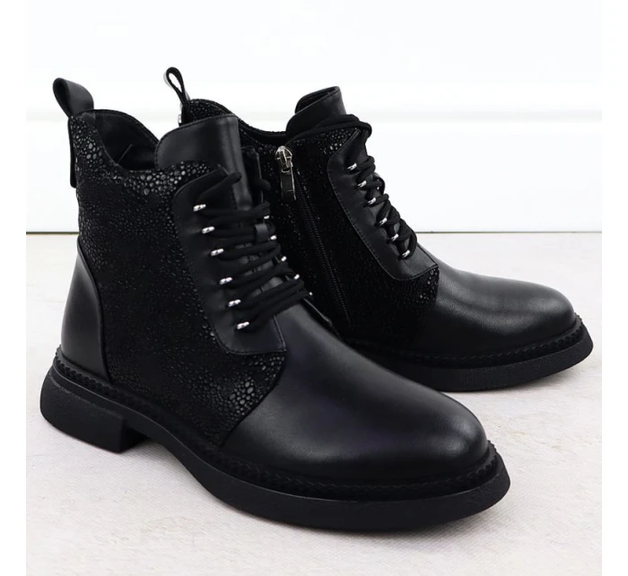 Dámské zateplené kožené boty model 21905677 - S.Barski Dámské zateplené kožené boty model 21905677 - S.Barski