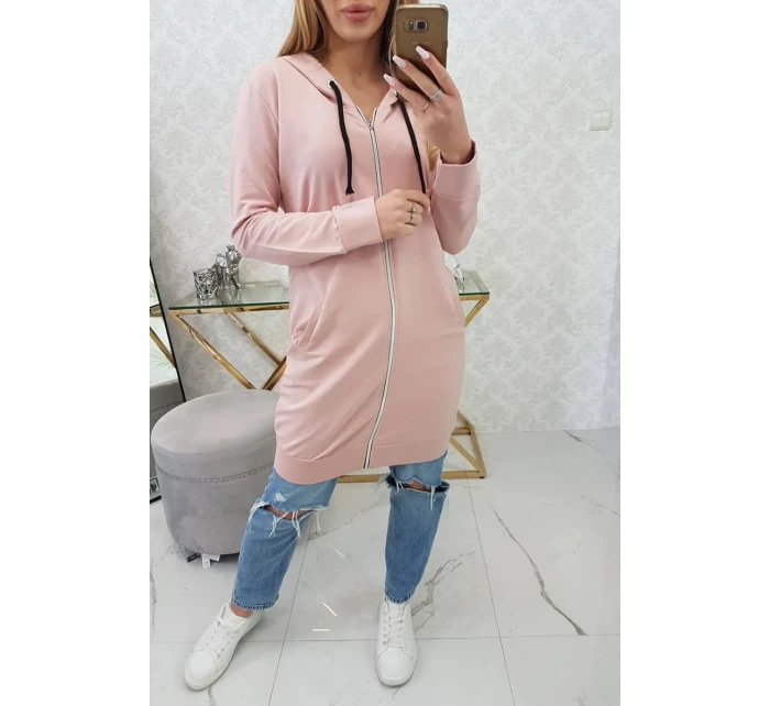 Mikina s kapucí tmavě pudrově růžová Mikina s kapucí tmavě pudrově růžová