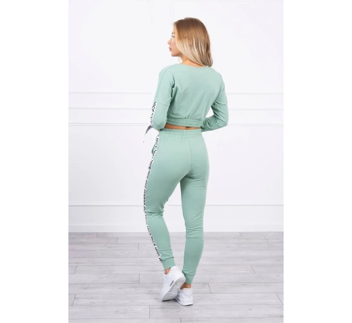 Sada s ozdobnými stuhami tmavě mátová