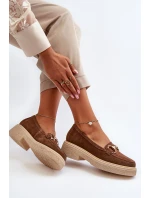 Zazoo 3429 Zamszové Dámské Mokasíny S Ozdobou Hnědé