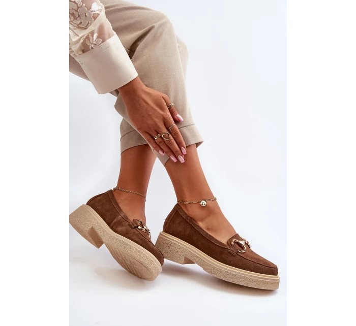 Zazoo 3429 Zamszové Dámské Mokasíny S Ozdobou Hnědé