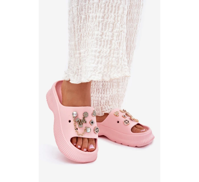 Pěnové Dámské Pantofle Se Zlatými Prstýnky Růžové Hortiana Pěnové Dámské Pantofle Se Zlatými Prstýnky Růžové Hortiana