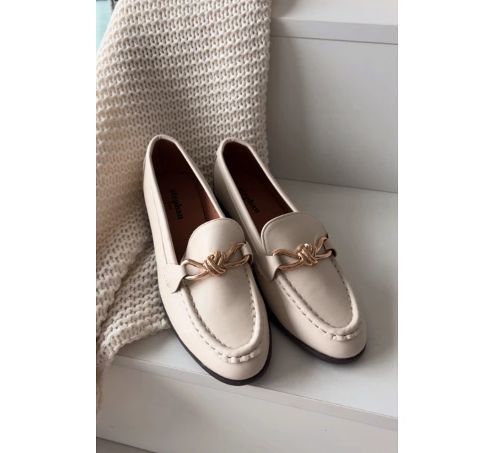 Dámské loafersy s ozdobným detailem – světle béžové Rosynne Dámské loafersy s ozdobným detailem – světle béžové Rosynne