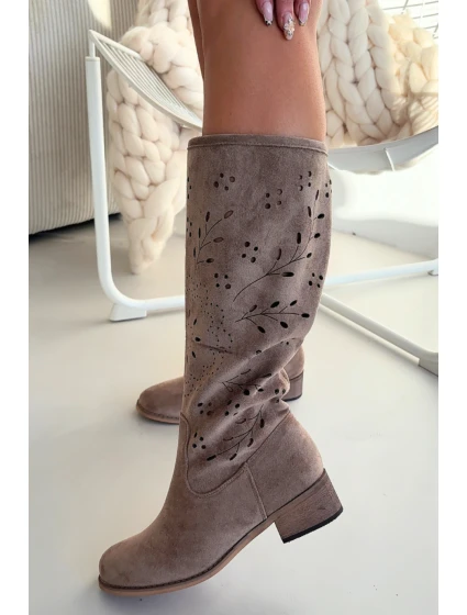 Ažurové kozačky model 222527 Step in style Ažurové kozačky model 222527 Step in style