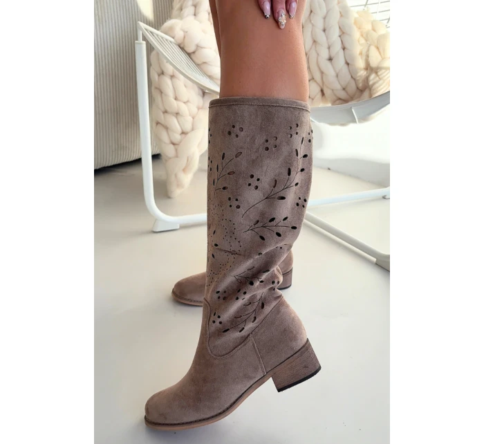 Ažurové kozačky model 222527 Step in style Ažurové kozačky model 222527 Step in style