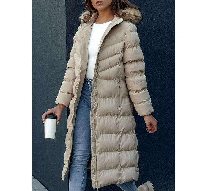 Dámský zimní kabát LUXWARM béžový FashionStreet TY4376