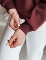 Dámská oversize mikina s výšivkou SOFTRUS vínová FashionStreet BY1407