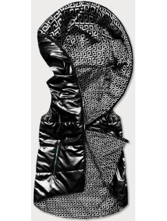 Černá dámská rozšířená oboustranná vesta (B8006-1)