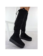 Dámské černé semišové boty na platformě model 21905119 - Big Star Dámské černé semišové boty na platformě model 21905119 - Big Star