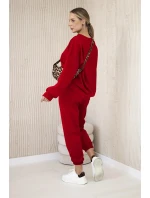 Viskózový komplet teplákové + kalhoty červený Viskózový komplet teplákové + kalhoty červený