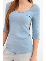 Halenka s kulatým výstřihem džínová