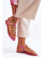 Ploché kožené žabky růžové Keep Going Ploché kožené žabky růžové Keep Going