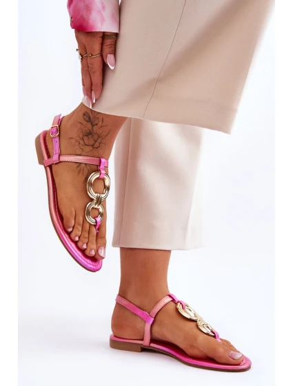 Ploché kožené žabky růžové Keep Going Ploché kožené žabky růžové Keep Going