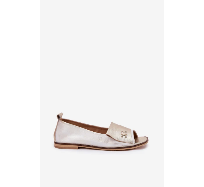 Kožené Elegantní Baletky S   Zlatý model 21692931 - Zazoo