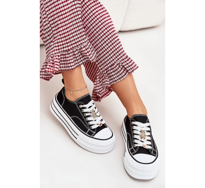 Dámské Tenisky Na Platformě Se Zlatými Černé model 21701238 - Boto Dámské Tenisky Na Platformě Se Zlatými Černé model 21701238 - Boto