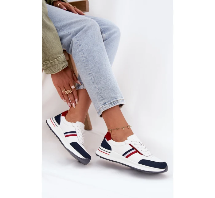 Dámské kožené sportovní boty modré model 21708095 - EVENTO Dámské kožené sportovní boty modré model 21708095 - EVENTO