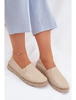 Dámské nazouvací kožené polobotky model 22100741 Béžové - Maciejka Dámské nazouvací kožené polobotky model 22100741 Béžové - Maciejka