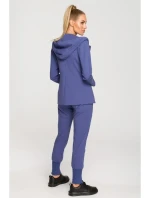 M691 Blejzr s kapucí a jedním knoflíkem - indigo