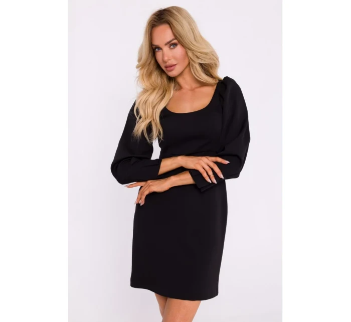 M836 Mini šaty se čtvercovým výstřihem - černé