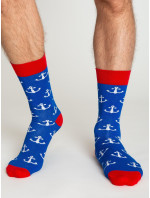 Tmavě modré pánské ponožky se vzory