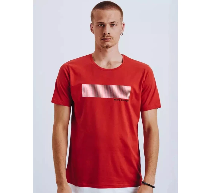 Pánské tričko s potiskem červené FashionStreet RX4651 Pánské tričko s potiskem červené FashionStreet RX4651