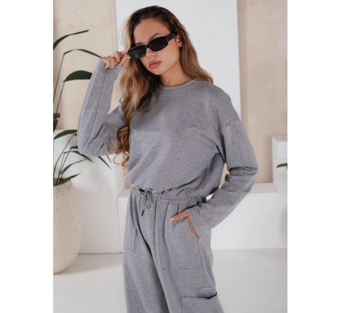 Dámská tepláková souprava CHARM světle šedá FashionStreet AY0958 Dámská tepláková souprava CHARM světle šedá FashionStreet AY0958