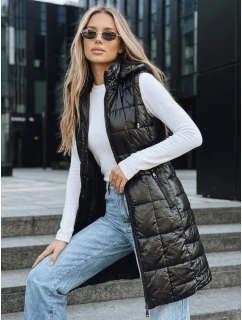 Dámská prošívaná vesta s kapucí černá FashionStreet TY5257
