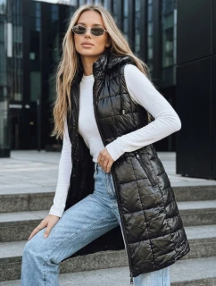 Dámská prošívaná vesta s kapucí černá FashionStreet TY5257