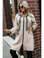 model 21379613 Ležérní kabát s kapsami a kapucí béžový - numoco basic