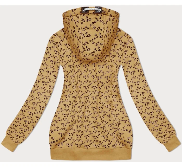 Žlutá sportovní mikina s kapucí a se vzorem model 19690674 - 6&8 Fashion
